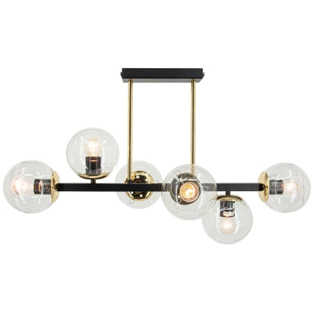 Lampa wisząca metalowa czarno-złota 6-punktowa 3030/6 BL TR z serii Sintra - Lampy Elem